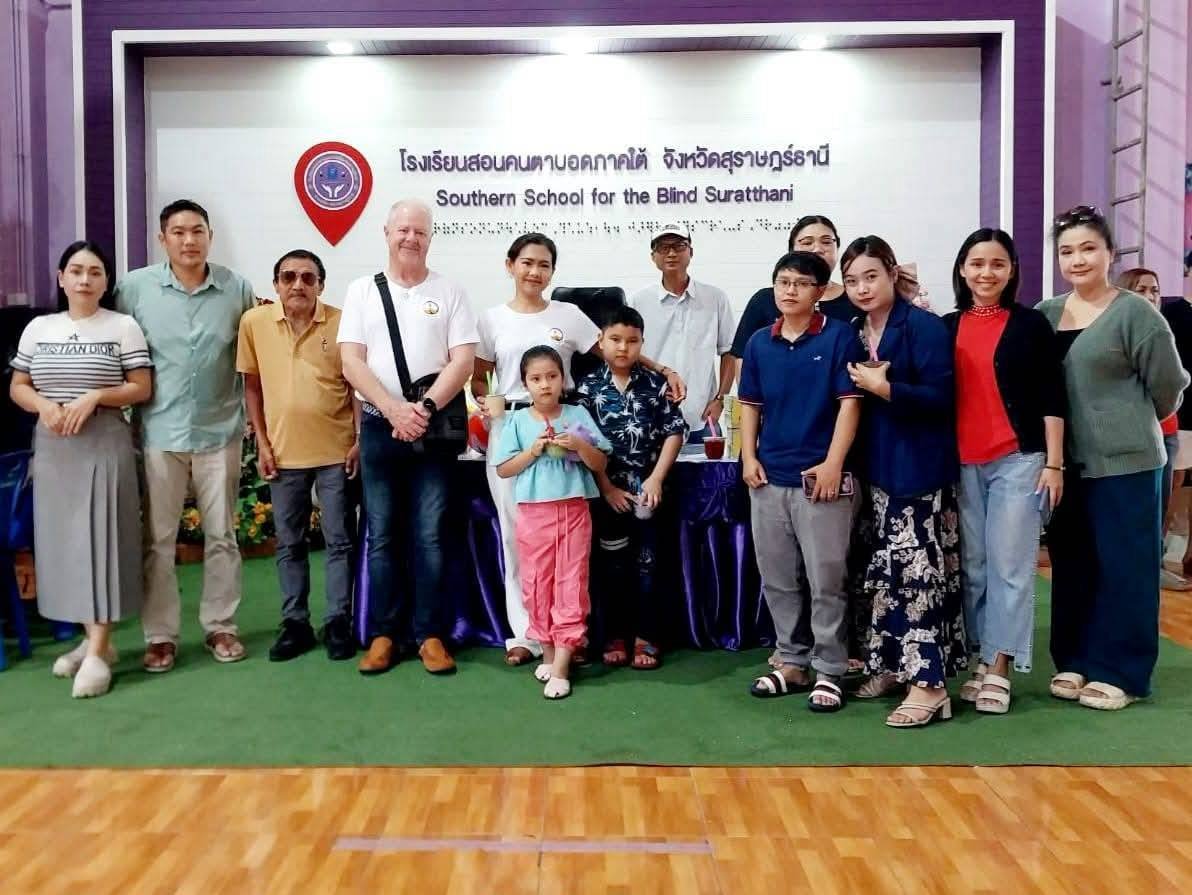 lamp.charity with staff and pupils at the Southern School for the Blind, Surat Thani