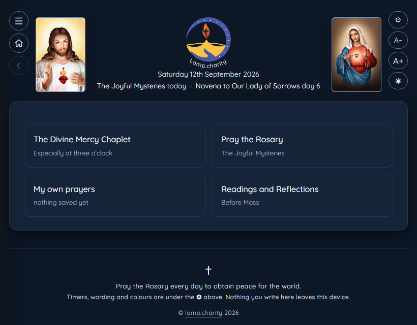 The Lord Answer My Prayer app on its home page